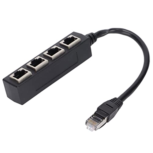 Akozon Ethernet-Port-Splitter, RJ45-Splitter-Adapter 1 Bis 4-Port-Kabel für Hervorragende Verbindung Netzwerkkabel Rt 2 Zhiyavex Reibungslose Übertragung von Akozon