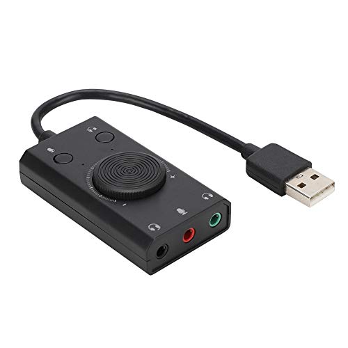 Akozon Externe Soundkarte, mit 3,5-mm-Kopfhörer- und Mikrofonanschluss, USB-Multifunktions-Laufwerksfreie Anzeige, ORICO SC2 Drive Free Audio-Adapter, Stereo-Anzeige für Desktop-PC, von Akozon