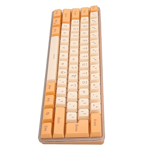 Akozon Farbkombinationstastatur, Gaming-Tastatur, Tastenlinientrennung, Mechanisch, Kabelgebunden, füR Bürospiele, R G Gaming, USB, 61 Tasten, Kontrast, RGB-Licht (Orange-Beige) von Akozon