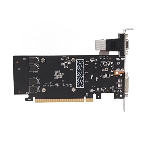 Akozon G 610 Gaming-Grafikkarte, 2 GB DDR3 64bi 810 MHz Speicherfrequenz 810 1000 MHz Karten 2560 X 1600 Auflösung PC 2GD3 PCIE 2.0 Direc X11 Einzelner Lüfter HD MI VGA DVI Video (GT610 von Akozon