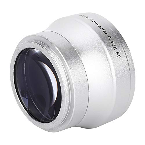 Akozon Kameraobjektive 0,45X Silber Optische Glaskamera Weitwinkelvergrößerung Zusätzliches Objektiv für 37-mm-Camcorder-Objektiv von Akozon