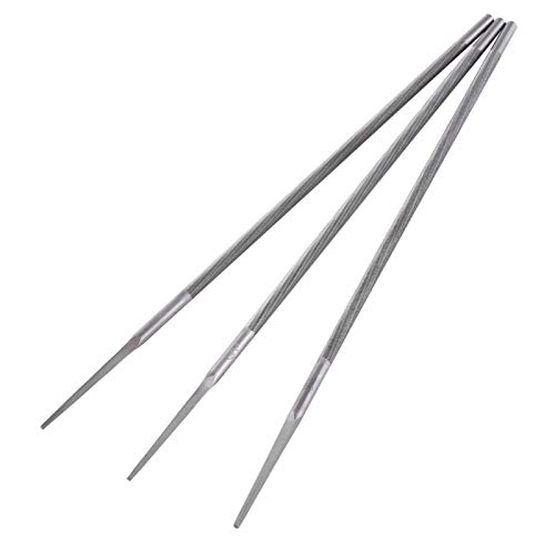 Akozon Kettensägenschärfer 3 Teile/satz Runde Lagerstahl Schärfen Kettensäge Dateien Spitzer (4mm/4,8mm/5,5mm Optional) Schärfen Datei Kit Set Für Sägekette Garten Rasenmäher Reparatur-Werkzeug(4mm) von Akozon