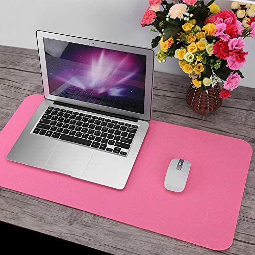 Akozon Kleine Schreibtischunterlage aus Filz, Unterlage Schreibtisch Laptopmatte Staubdichtes Mauspad Statische Computer-PC-Pads Hellgrau 68 X 33 cm Polyester-Tischmaus (Rosa) von Akozon