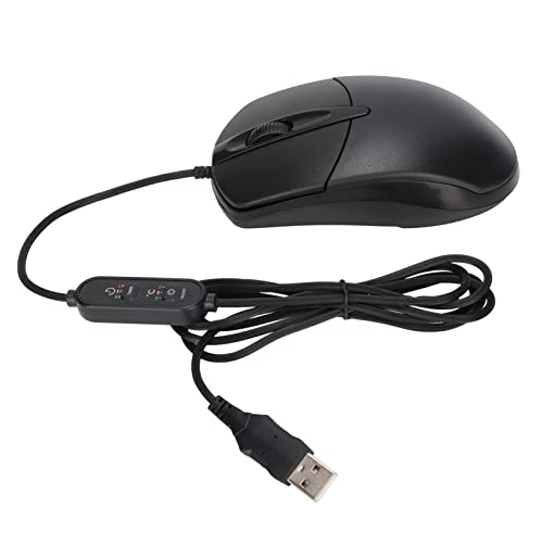Akozon LAJS Kabelgebundene Heizungsmaus, Beheizte 3-Stufen-Einstellbare Schwarze Ergonomische 1600-DPI-Maus, Beheizte Maus mit Hoher Empfindlichkeit für Windows OS X-System, von Akozon