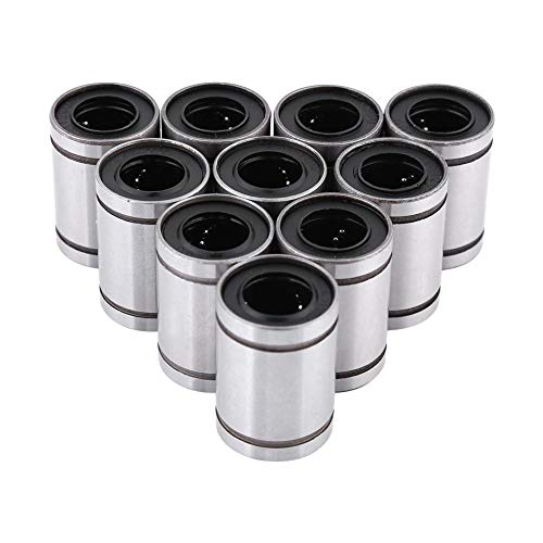 Akozon Lineargleitlager Linear Motion Bearing10 Stück LM12UU 12 mm Linear Motion Kugellager Buchse Lange Linearkugellager für 12 mm Rod für lineare Bewegung auf 3D-Drucker, CNC und andere Anwendungen von Akozon