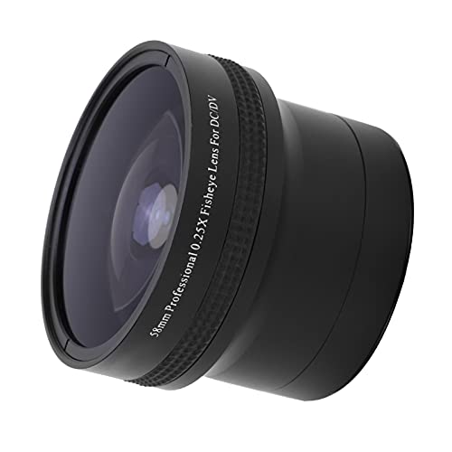 Akozon Makro-Kameraobjektiv 58MM 0,25x Foto HD Fisheye-Weitwinkelobjektiv (Makro-Teil) für Canon/für Nikon DSLR-SLR-Kamera Super-Makro-Kamera Fisheye-Objektiv-Gewinde-Objektiv von Akozon