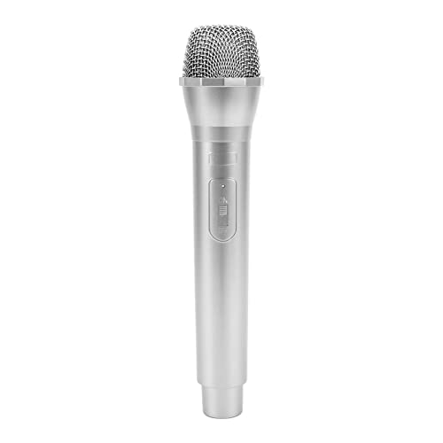 Akozon Mikrofon Attrappe, Mikrofon Karneval Realistisches Prop-Kunststoff-Mikrofon für Karaoke-Spaß-Bühne oder Kostüm-Requisite Geburtstagsfeier Begünstigt (Silver​) von Akozon