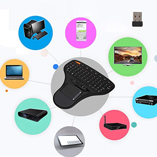 Akozon Multimedia-Tastatursteuerung, 2,4 G Wireless Keyboard Mouse Smart Mouse 2 in 1 Wired Touch Control von Akozon