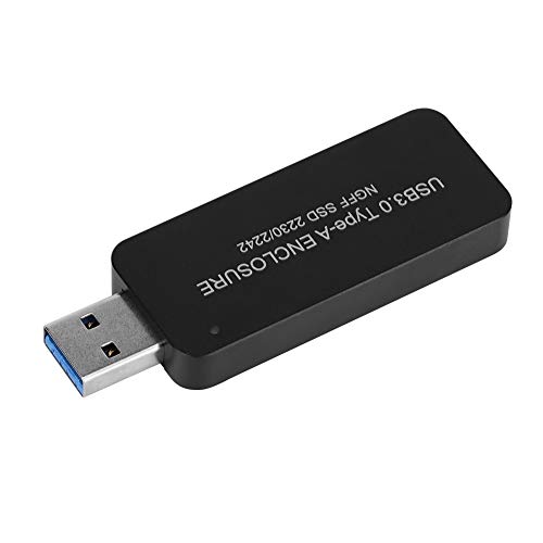 Akozon Robustes Power-Gehäuse, Tragbares USB 3.0-zu-M.2-NGFF-SDD-Gehäuse Außerhalb des Harten Druckfelds für 2230 2242 Externen Robusten Druckplattengehäuse-Adapter von Akozon