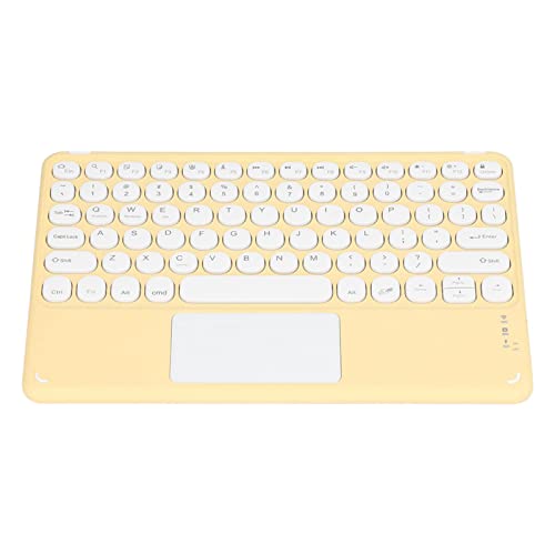 Akozon Schlanke, Ergonomische Kabellose Touch-Tastatur für Tablets und Laptops (Gelb) von Akozon
