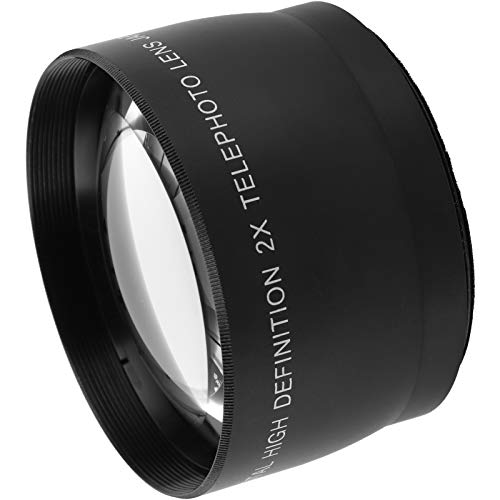 Akozon Teleobjektiv 2X Weitwinkelobjektiv mit optischem Glas für Kameraobjektive mit einem Filterdurchmesser von 55 mm von Akozon