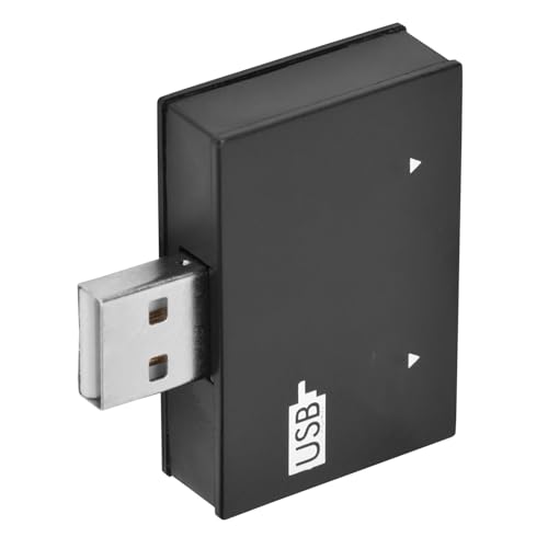Akozon USB 2.0 Dual -Lade -Hub mit Dual -Ports, Kompakter USB -Splitter für Schnelle Lade- und Datenübertragung, Kompatibel mit Smartphones, Tablets und Mehr (Black) von Akozon