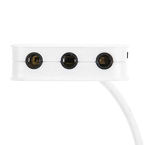 Akozon USB 2.0 Hub 3-Port-Splitter mit Kopfhörermikrofon und 7.1-Kanal-Soundadapter für Laptops, Tablets, Ultrabooks – Weiß/Schwarz (Weiß) von Akozon