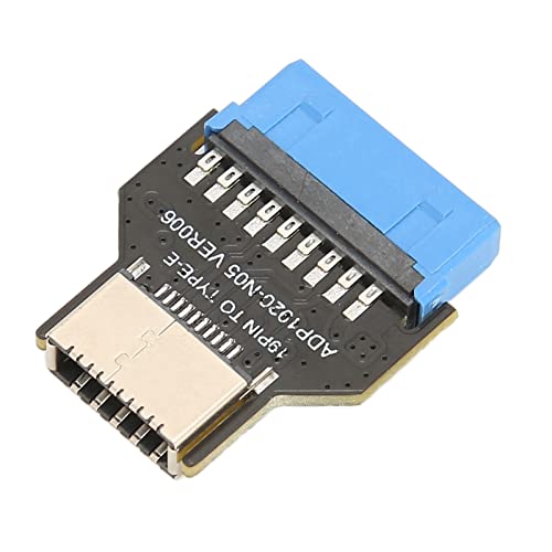 Akozon USB-Frontplattenadapter, 19-poliger Sockel USB 3.0 auf Typ C 3.1 3.2 Gen 2 A-Schlüssel für PC-Motherboard (19-polig), Vertikale USB-Header-Schnittstelle 3.0, Motherboard (19PIN von Akozon