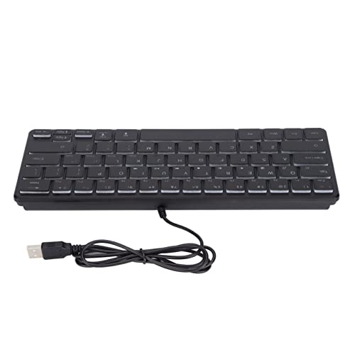 Akozon -USB-Kabel, Computer-Gaming-Tastatur für Desktop-Notebooks, Plug-and-Play, Kabelgebunden, 64 Tasten, RGB, 3 Hintergrundbeleuchtungen, Zubehör von Akozon