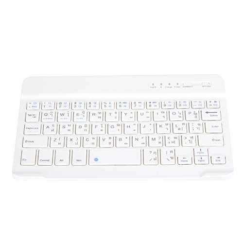 Akozon Ultradünne Bluetooth-Tastatur, thailändische Sprache, 7–8 Zoll, Scherenfüße, kabelloses Arbeiten, 40 Stunden – Design ermöglicht schnelles und Komfortables Tippen, extrem Lange Lebensdauer von von Akozon