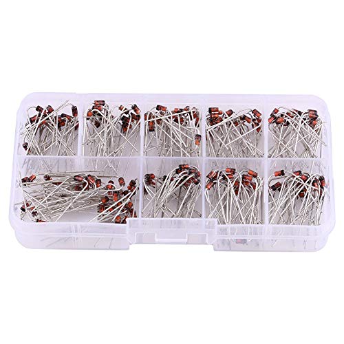 Akozon Zener Diode Sortiment Kit 200pcs 10Values Zener Diode Assortment Electronic Kit 1N4738~1N4748 With Storage Box von Akozon