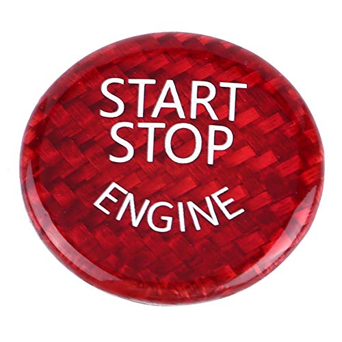 Aukson Auto Startknopf rot Kohlefaser Auto Motor Start Stop Knopf Schalterabdeckung für 1-7 Serie X1 X3-X6 x6 Zubehör x6 Zubehör f01 Start bu von Akozon