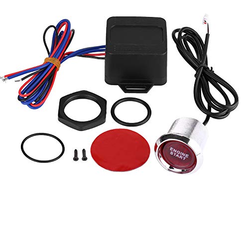 Auto Fahrzeug Motor Start Druckschalter Zündung Starter Universal 12 V Starter Druckknopf Momentan Startschalter (Rotlicht) von Akozon