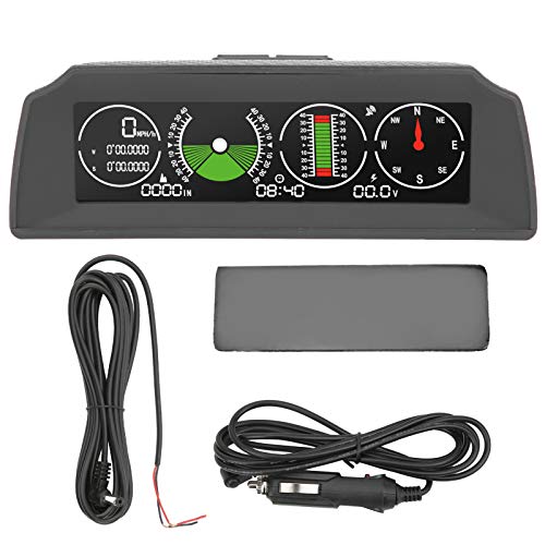 Auto Steigungszähler, ABS Black GPS Neigungsmesser Pmh km/h Neigungsmesser Hud Pitch und Neigung Winkel Display Zirkel Speed Monitor Neigungsmesser Auto Multifunktional für Fahrzeuge mit G-Einsatz von Akozon