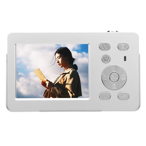 Digitalkamera 4K 68MP 18x Zoom Autofokus 2,8 -Zoll -Bildschirm Retro Digitalkamera Mehrere Filter LED Fill Lange Akkulaufzeit Studentenfotografie (Rosenate und weiß) von Akozon