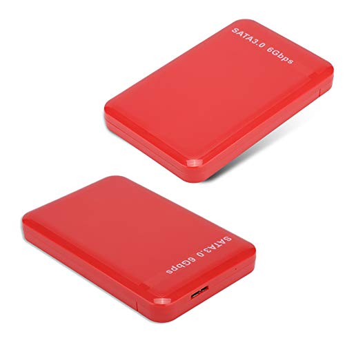 Externes Festplattengehäuse, 2 5 Zoll USB3.0 7mm 9 Zoll SATA3.0 High Speed ​​​​6 Gbps Mobiles Festplattengehäuse Unterstützt UASP TB (Rot) zu SATA HDD SSD Hot Plug Beschleunigung mit von Akozon