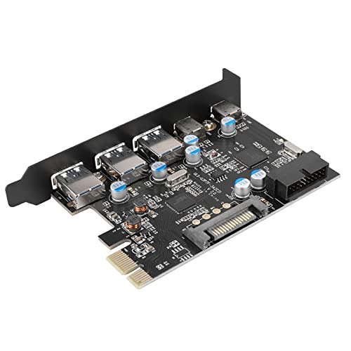 Fünf-Port-USB-PCIe-spezifische Karte, USB Three. Art C zu PCI E-Erweiterungskarte, Schnittstellenkarte, Multifunktions-3-Port USB3. 2 Port Art-C PCI E-Adapterkarte für XP von Akozon