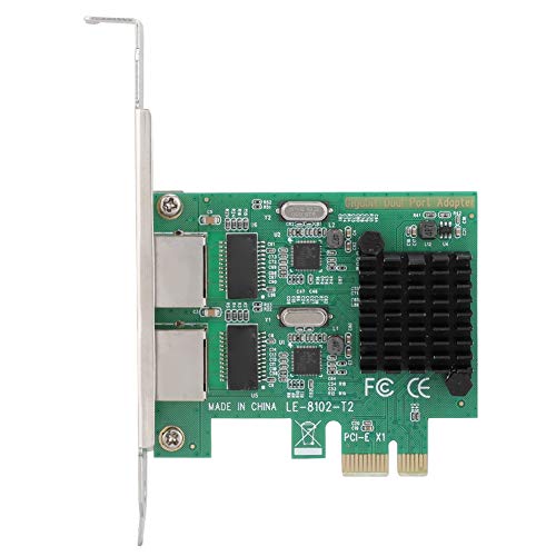 Gigabi PCI-E-Arbeitskarte, 10 100 1000 Mbit/s RJ 45 2 Dual-Port PCI Ex1 Gigabi-Por-Grafikkarten Arbeit für 8102 2 RJ45 X 2 E-Herne PCI-Express-Adapter für den Schreibtisch auf von Akozon
