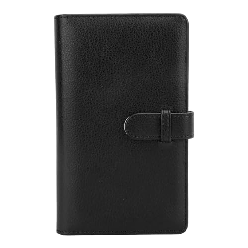 Großkapazität PU Leder -Fotoalbum mit Verriegelungsschnalle 3 Zoll (Black) von Akozon