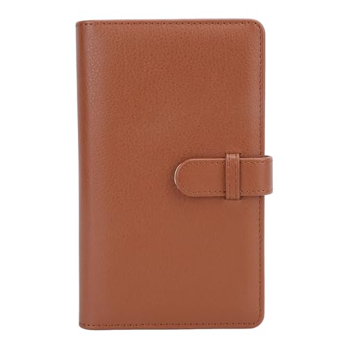Großkapazität PU Leder -Fotoalbum mit Verriegelungsschnalle 3 Zoll (Brown) von Akozon