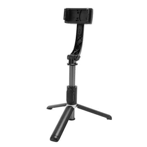 Handheld-Telefonstabilisator, Selfie-Stick, Stativ, Einachsig, Anti-Shake, Integrierte Verlängerungsstange mit Zwei Fülllichtern für Vlogging von Akozon