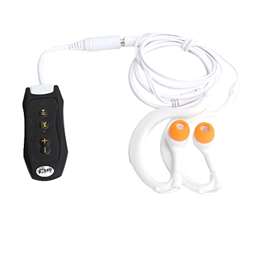 IPX8 Sport Wasserdichter Mp3 Zum Schwimmen, Mp3 Etanche Natation Langlebiger Tauch-FM-Musikplayer mit Kopfhörer und Clip Broadcast Black4GB Tragbarer Wasserdichter 4GB-Musikplayer von Akozon