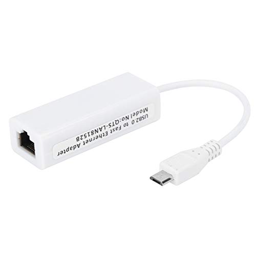 Juli-Geschenk, Netzwerkkartenadapter Micro-USB auf RJ45-Ethernet-Anschluss Vollduplex-Flusskontrolle für Raspberry Pi Zero 1.3/W-Motherboard, Laptop, Heimcomputer, Büro von Akozon