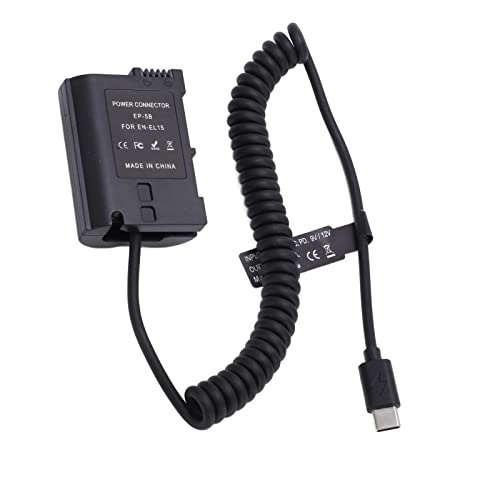 Akozon Kamera Zubeh R D500, Dummy-Akku Dekodierter, Dummy Akku Netzteil Netzadapter Ladegerät Koppler Adapter Typ C Vollständig Dekodierte Dummy-Batterie mit EN EL15 Federkabel Akozon Kamera Zubeh R D500, Dummy-Akku Dekodierter, Dummy Akku Netzteil Netzadapter Ladegerät Koppler Adapter Typ C Vollständig Dekodierte Dummy-Batterie mit EN EL15 Federkabel von Akozon