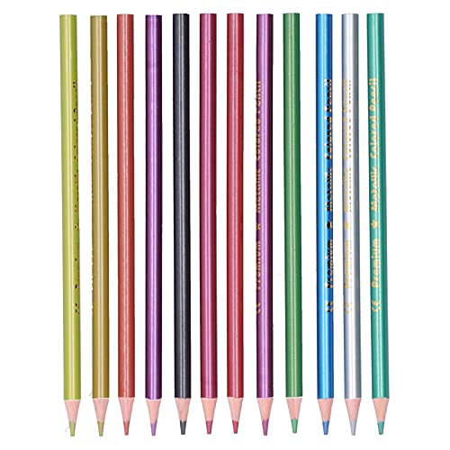 Komplette Set von 12 Künstlerischen Metallischen und Fluoreszierenden Farbigen Stiften Lebendige Farbskizze -Sammlung für Graffiti Malerei Ideale Kunstversorgungskünstler Künstler (Metallfarbene Mine) Komplette Set von 12 Künstlerischen Metallischen und Fluoreszierenden Farbigen Stiften Lebendige Farbskizze -Sammlung für Graffiti Malerei Ideale Kunstversorgungskünstler Künstler (Metallfarbene Mine) von Akozon