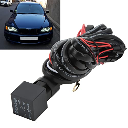 Akozon LED CCFL Angel Eyes Relay Kabelbaum Fade On Off Funktion Fahrarbeitsscheinwerfer für Nebel-HID-Scheinwerfer Ersatz für E46 3er Serie von Akozon