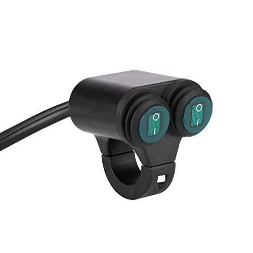 Lenkerschalter Motorrad, Universeller Motorradlenkerschalter, 22mm Motorradlenker Scheinwerfer Bremsnebelscheinwerfer Horn Dual Control Button Schalter(EIN) von Akozon