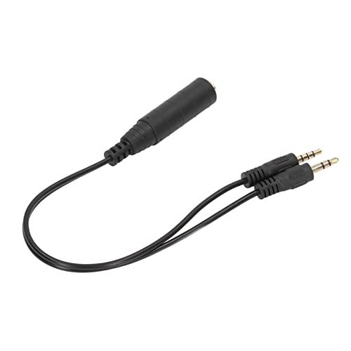 Mikrofon-Adapter, 6,35 Mm Buchse auf 3,5 Mm TRS TRRS-Stecker, Kabel für Lautsprecher, DVD-Player, Plug-and-Play, Langlebig von Akozon