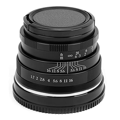 NEWYI 35 Mm F1,7 E-Mount-Objektiv mit Großer Blende fürA3000 – Ideales Porträtobjektiv für Helle Bilder – MC-Mehrschichtvergütung – Geeignet fürA3000 / A6500 / A6300 (Black) von Akozon