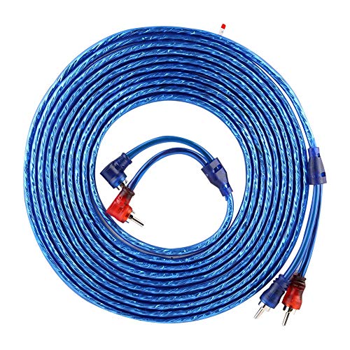 RCA o Kabel 5 Meter AUTO Car Blau Transparent RCA o Verbindungskabel Ultra Flexibel von Akozon