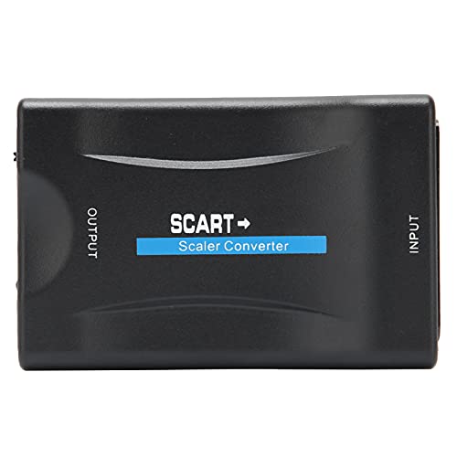 SCART zu HDMI Konverter, Adapter 1080p 20p Ausgang für Audio Video HDTV DVD Sky Box STB Plug and Play (schwarz) SCART HighDefinition Multimedia Interface Upscale Video (schwarz) von Akozon