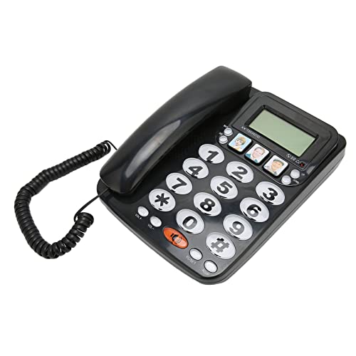 Schnurgebundenes Telefon, Dual Por Clear Sound Las Number Big Bu on Festnetz für Senioren-Telefone, Mu E-Funktion, Lautstärke, Einstellbarer Schreibtisch, Rot, One-Ouc-Anruf, von Akozon