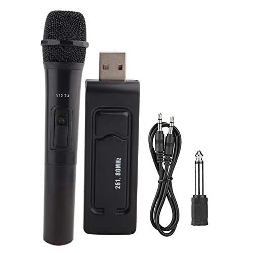 Schwarzer Universeller UHF-Mikrofon-Audio-V-10TU-Funkhandlautsprecher [EIN Verstärker für Karaoke-Auftritte von Akozon