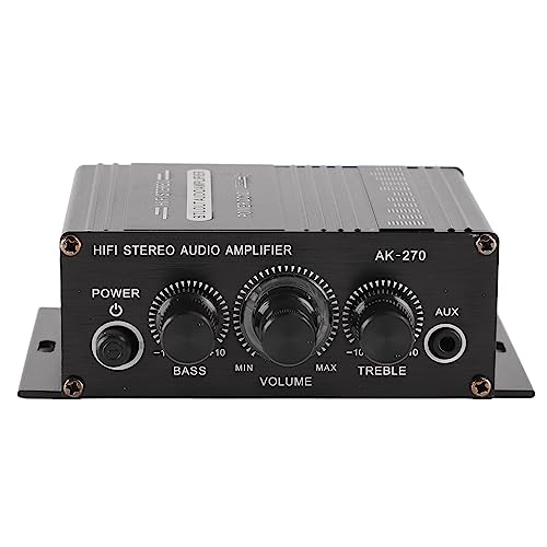 Stereo-Verstärker 12 V, Auto-Stereo-Audio-Verstärker, Auto-Audio-Subwoofer-Verstärker, Tragbarer Mini-Verstärker mit Klarer Klangqualität für Auto, Motorrad, Zuhause (AK270) von Akozon