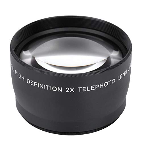 Teleconverter 58Mm, Teleconverter Teleobjektiv 58mm Tele-Vorsatzlinse Kamera Teleobjektiv 2-fache Vergrößerung Universeller HD Telekonverter Teleobjektiv mit Beuteltasche für Kamerazubehör von Akozon