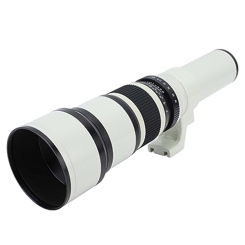 Teleobjektiv, 500 Mm F6,3, Teleobjektiv mit Festem Fokus, Teleobjektiv mit Manueller Fokussierung, mit T2 NX-Mount-Adapter für Spiegellose Samsung NX-Kameras, Ideal für (Weiß) von Akozon