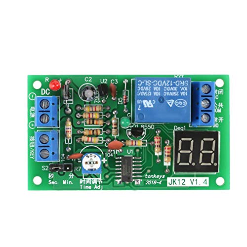 Timer Modul, Akozon DC12V Timing Timer Verzögerung Schalten Sie das Relais Switch Modul Einstellbare LED Dynamische Anzeige Countdown Single Chip von Akozon