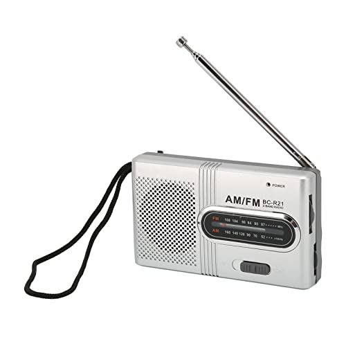 Tragbares AM-FM-Radio, Langer 5-W-Lautsprecher, Langlebig, Tragbares Taschenradio, Klein, Batteriebetrieben, Persönliche Radios, Transistor mit Kopfhöreranschluss für Zuhause, von Akozon