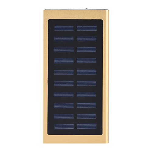 Tragbares Ladegerät, 10000 mAh Dual USB Mobile Solar-Schnellladung 10000 mAh Doppelte Metall-Powerbank Metallgehäuse DIY-Kit Goldfarben Macht es nur 9 mm dick Bequem zum Aufladen von Akozon