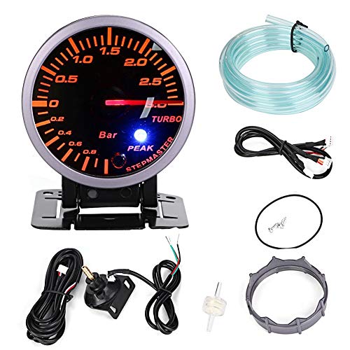 Turbo Boost Manometer, 2,5 Zoll 60 mm 3,0 Bar LED Auto Modifikation Turbo Boost Meter Anzeige DC12V Auto Turbo Ladedruckanzeige Set von Akozon